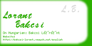 lorant bakcsi business card